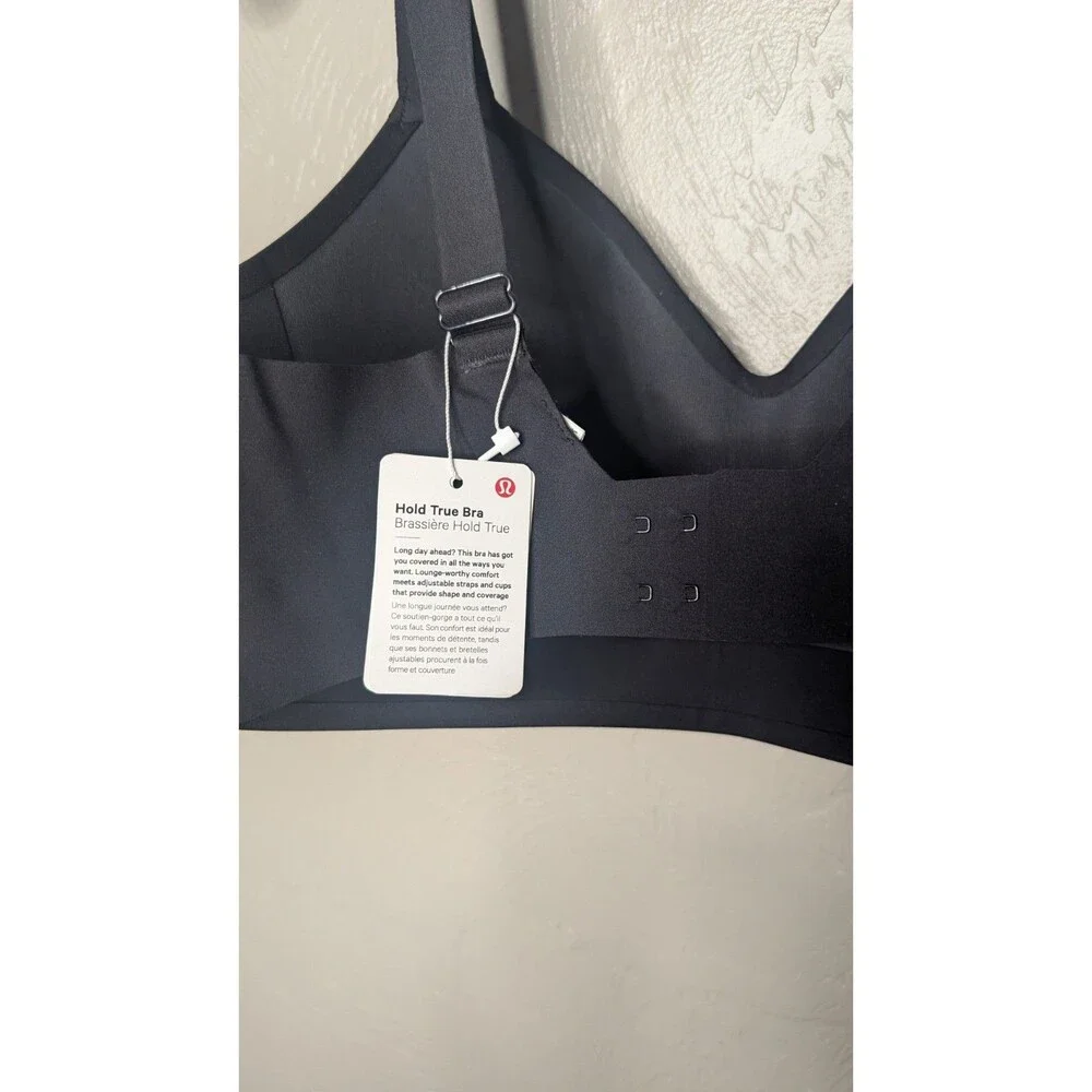 NWT Lululemon Womens 34DD Black Wireless Seamless Hold True Bra